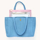 French Blue Quilted Tote Bag with Planners