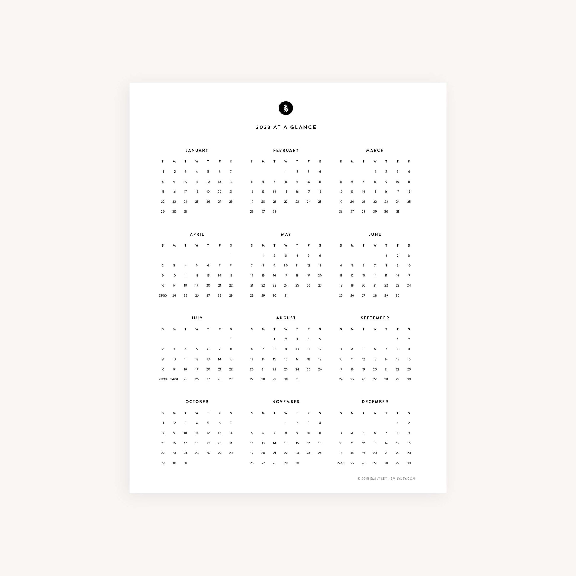 2023 Calendar Printable