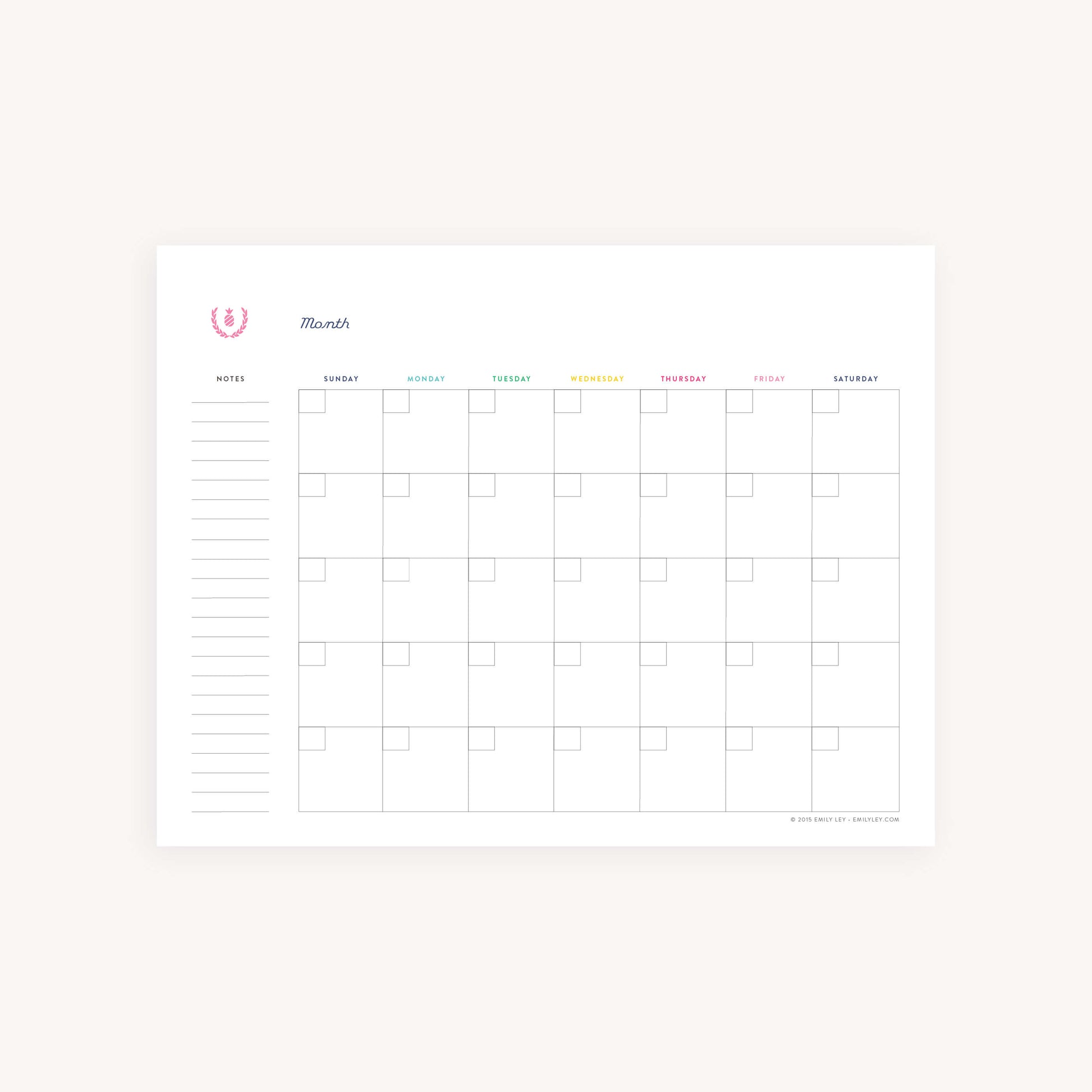 Monthly Calendar Printable – Simplified® by Emily Ley monthly-calendar-printable-simplified-by-emily-ley