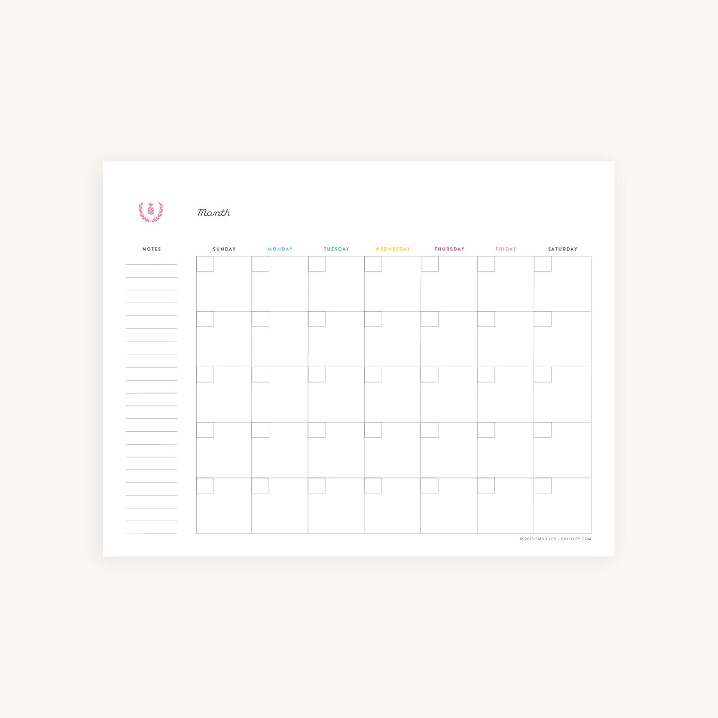 Monthly Calendar Printable