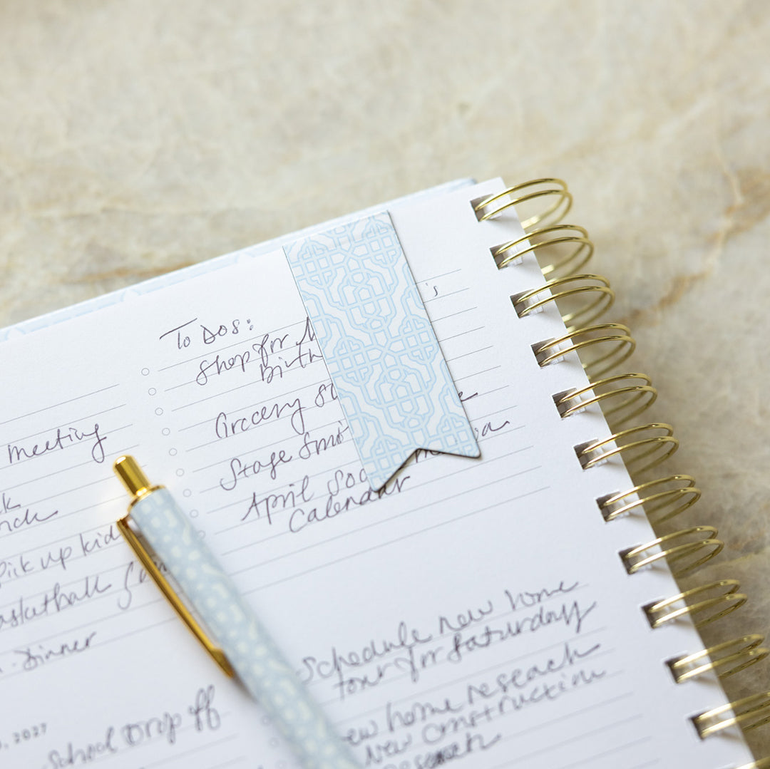 Carolina Trellis magnetic page marker used in planner to mark pages and keep your place with a simple, stylish organization solution