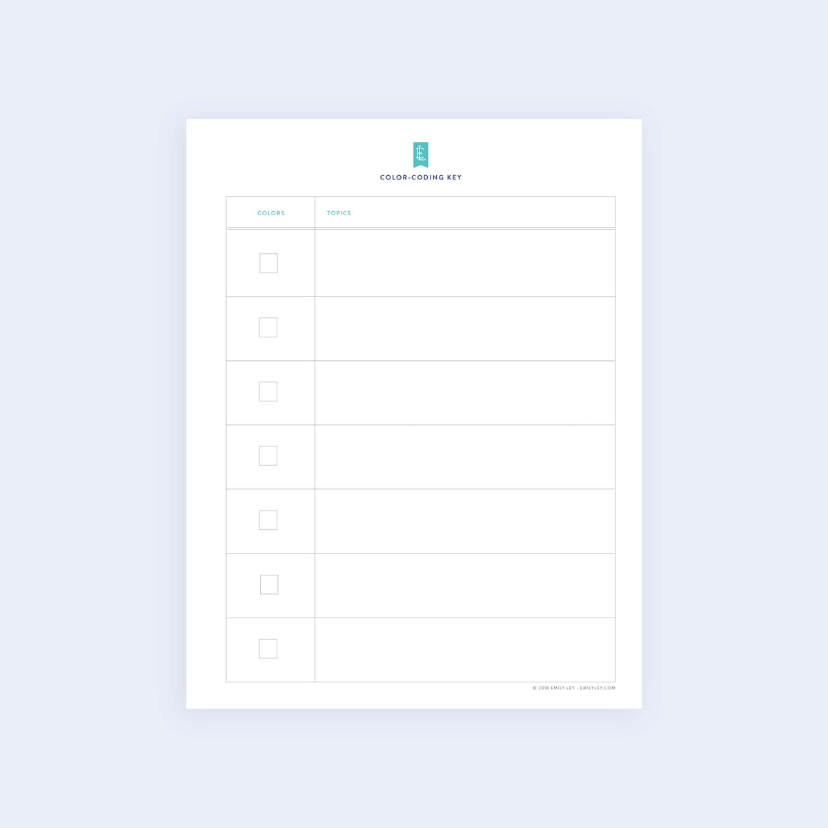 Color-Coding Key - Printable – Simplified