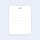 The Color-Coding Key - Printable by Simplified features a light blue worksheet with a two-column table labeled Color and Topic. Each row has a blank checkbox and writing spaces. A header includes a small logo and date.