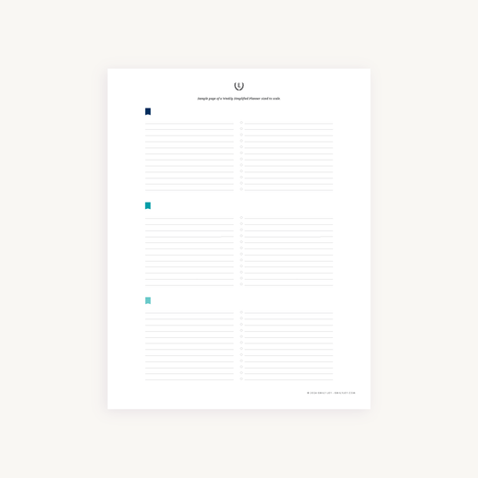 Weekly Simplified Planner Sample Page Printable