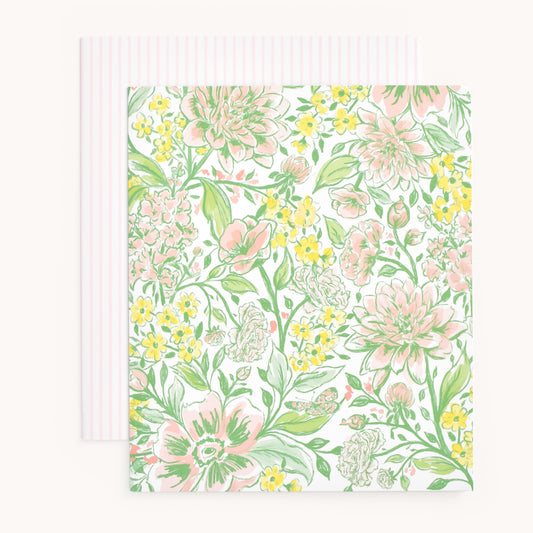 Pocket Folder Set, Butterfly Garden & Pink Pinstripe