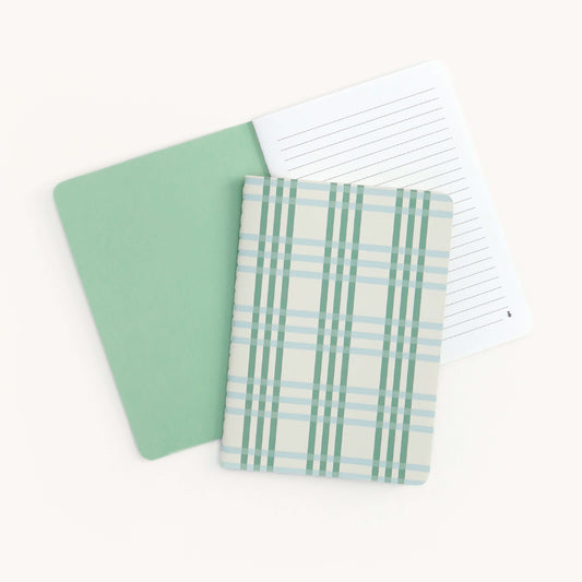 Pistachio Plaid Mini Notebook Inside Cover & Pages