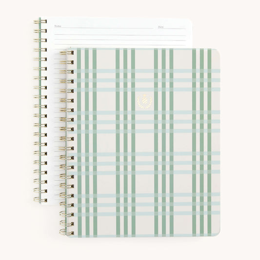 Pistachio Plaid Wire-O Notebook Cover & Pages