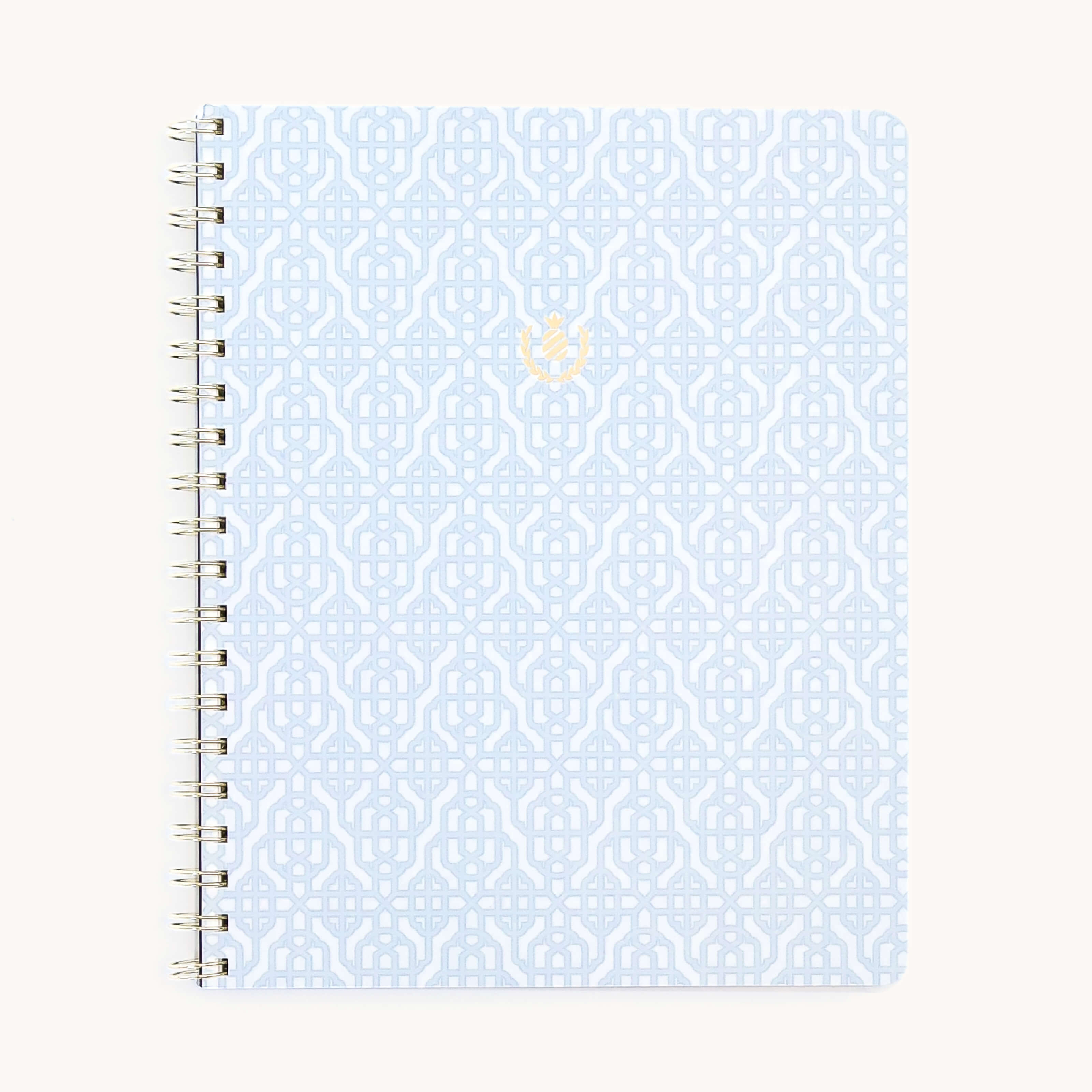 Carolina Trellis wire-o notebook with soft-touch cover and gold spiral binding for elegant note-taking and everyday organization