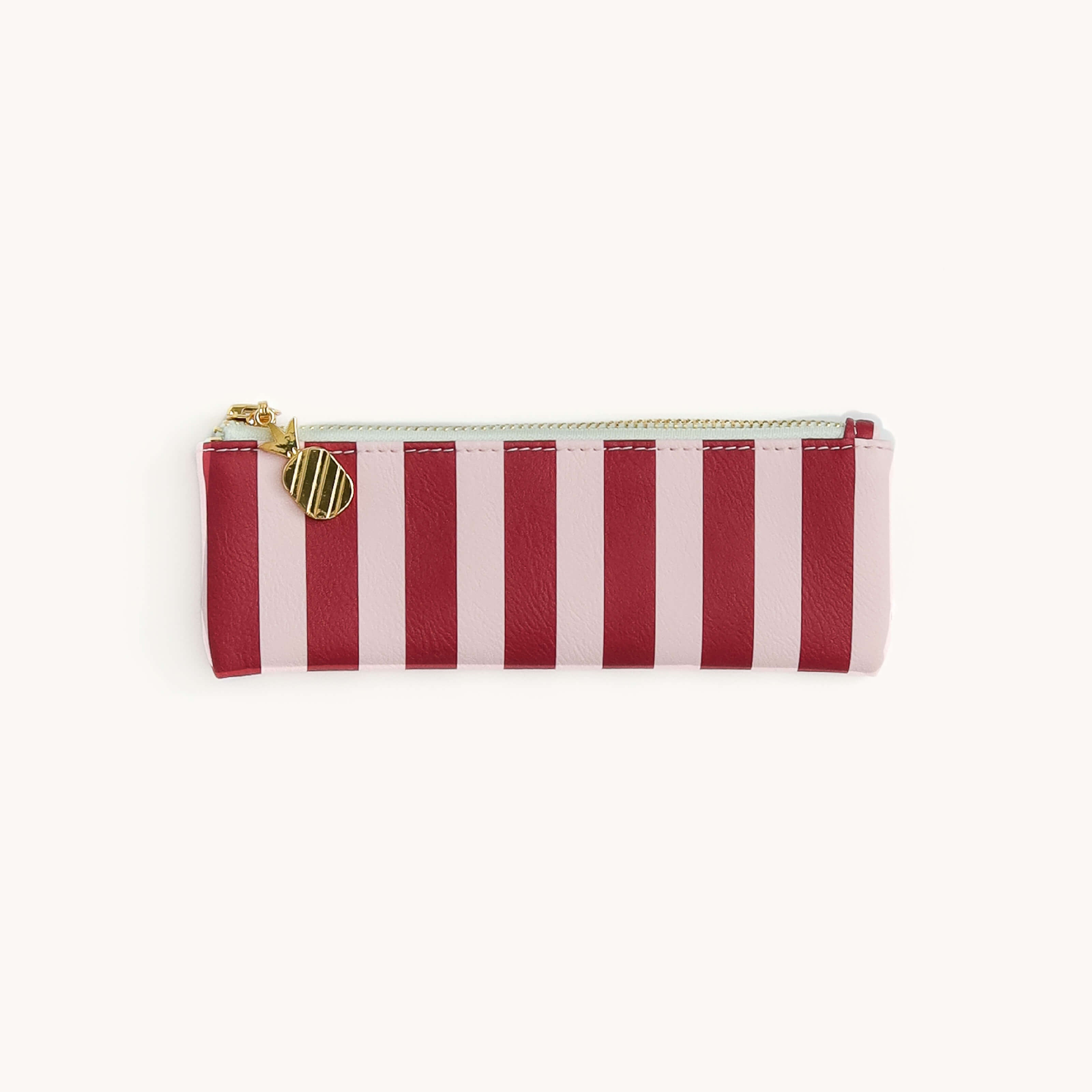 Berry Stripe Pen Case on white background 