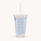 Misty Meadow clear tumbler and straw by Simplified by Emily Ley