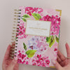 Video of the Blush Hydrangea Simplified Planner being held and opened