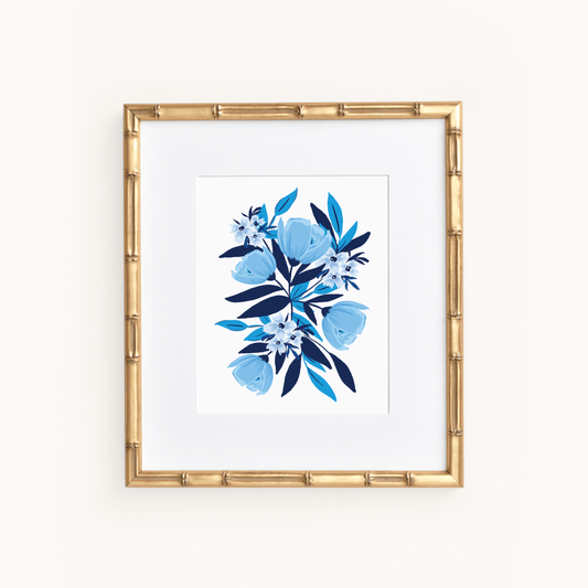 Blue Blooms Art Print