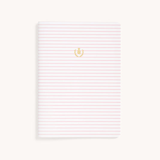 PINK PINSTRIPE MID-SIZE NOTEBOOK COVER