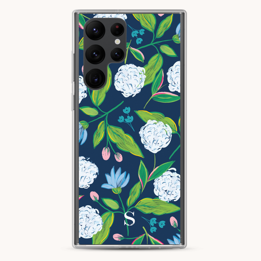 NAVY HYDRANGEAS SAMSUNG CASE