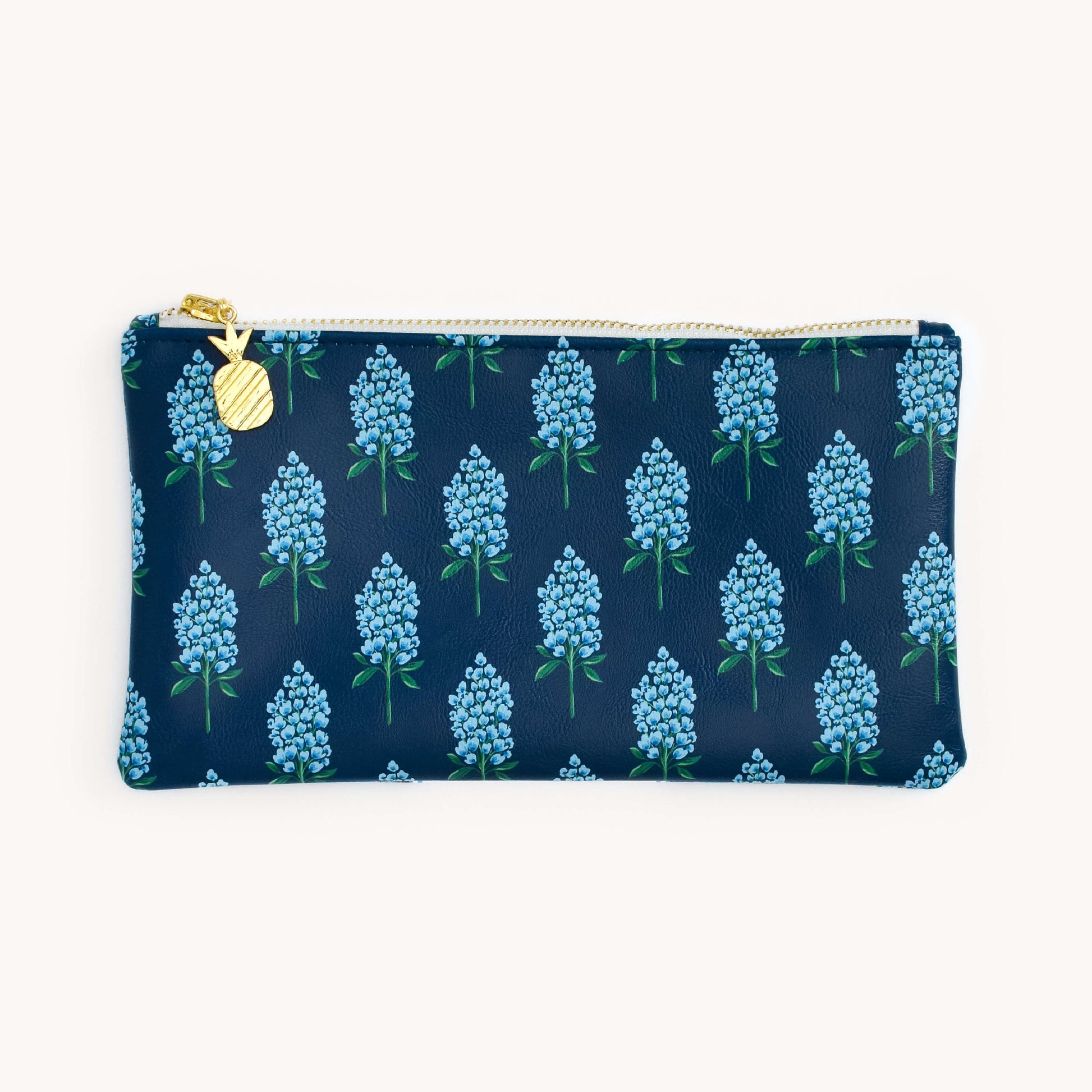 NAVY BLUEBONNETS PENCIL POUCH