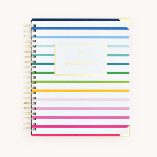 HAPPY STRIPE TEACHER PLANNER COVER